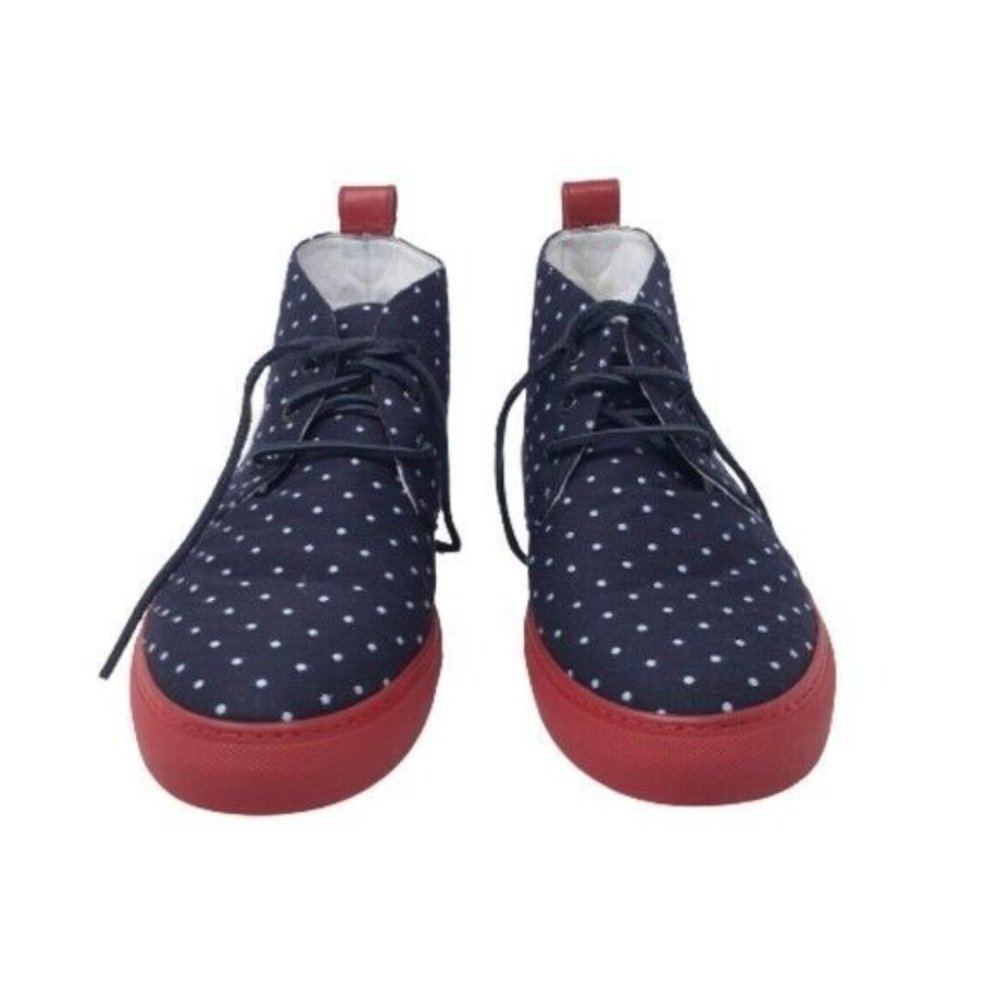 NIB $275 DEL TORO ALTO SUNBRELLA LEATHER DOT HIGH TOP CHUKKA SNEAKER US SIZE 17 - Picture 4 of 7